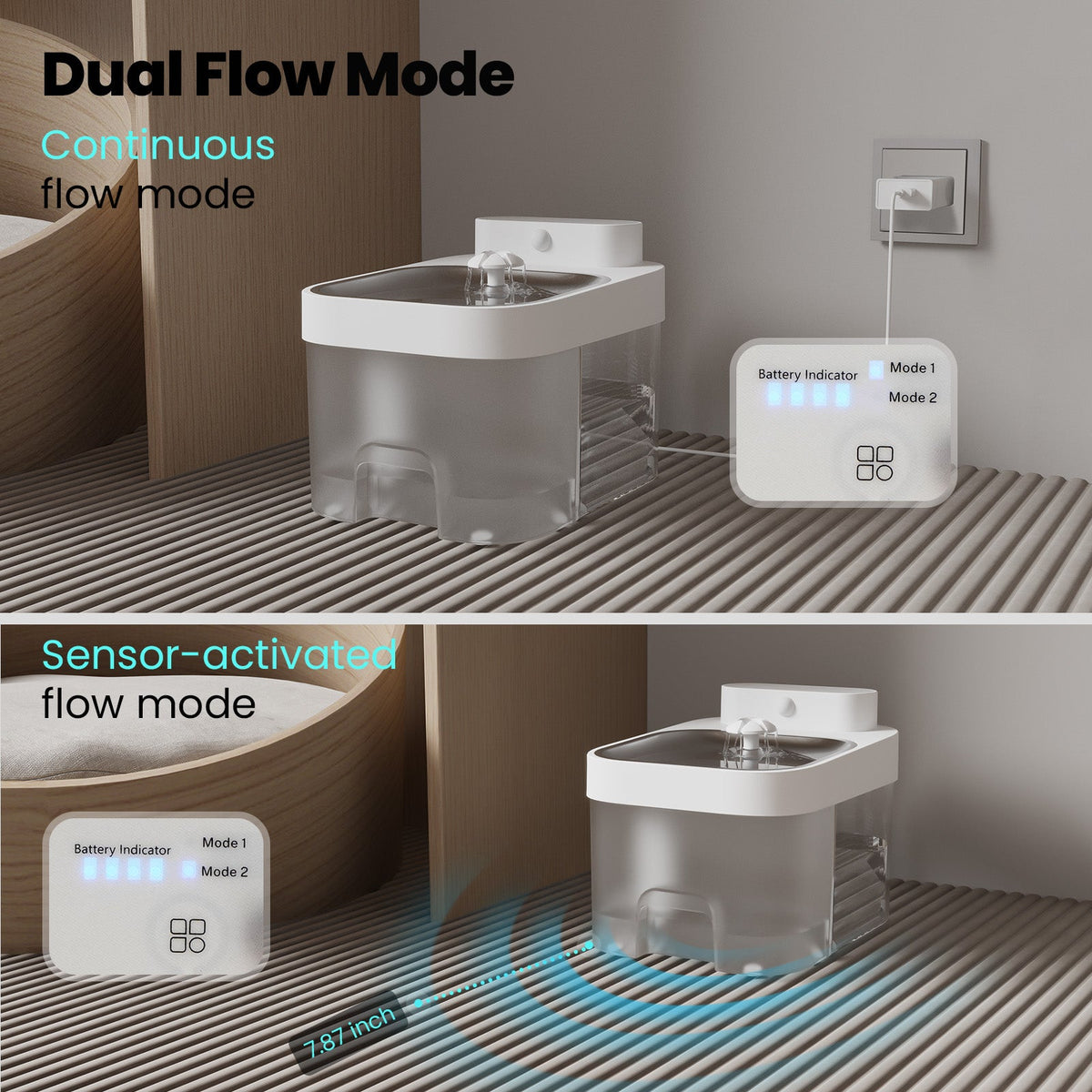 Smart Cat Water Fountain Filter Free with App Monitoring and Separate Water Tanks
