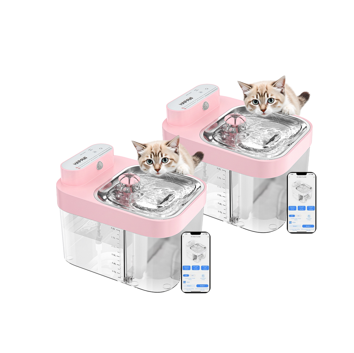 Smart Cat Water Fountain Filter Free with App Monitoring and Separate Water Tanks